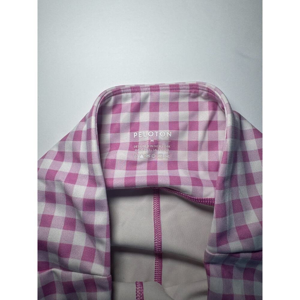 Peloton Leggings Womens Medium Pink Gingham Check High Rise Athletic Yoga Pants - Picture 2 of 5